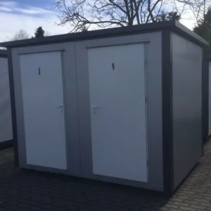 Container sanitario, cabina WC doppia per uso esterno